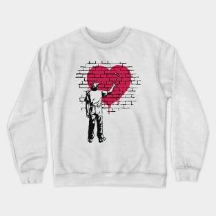 Street Artist Heart Painting Crewneck Sweatshirt